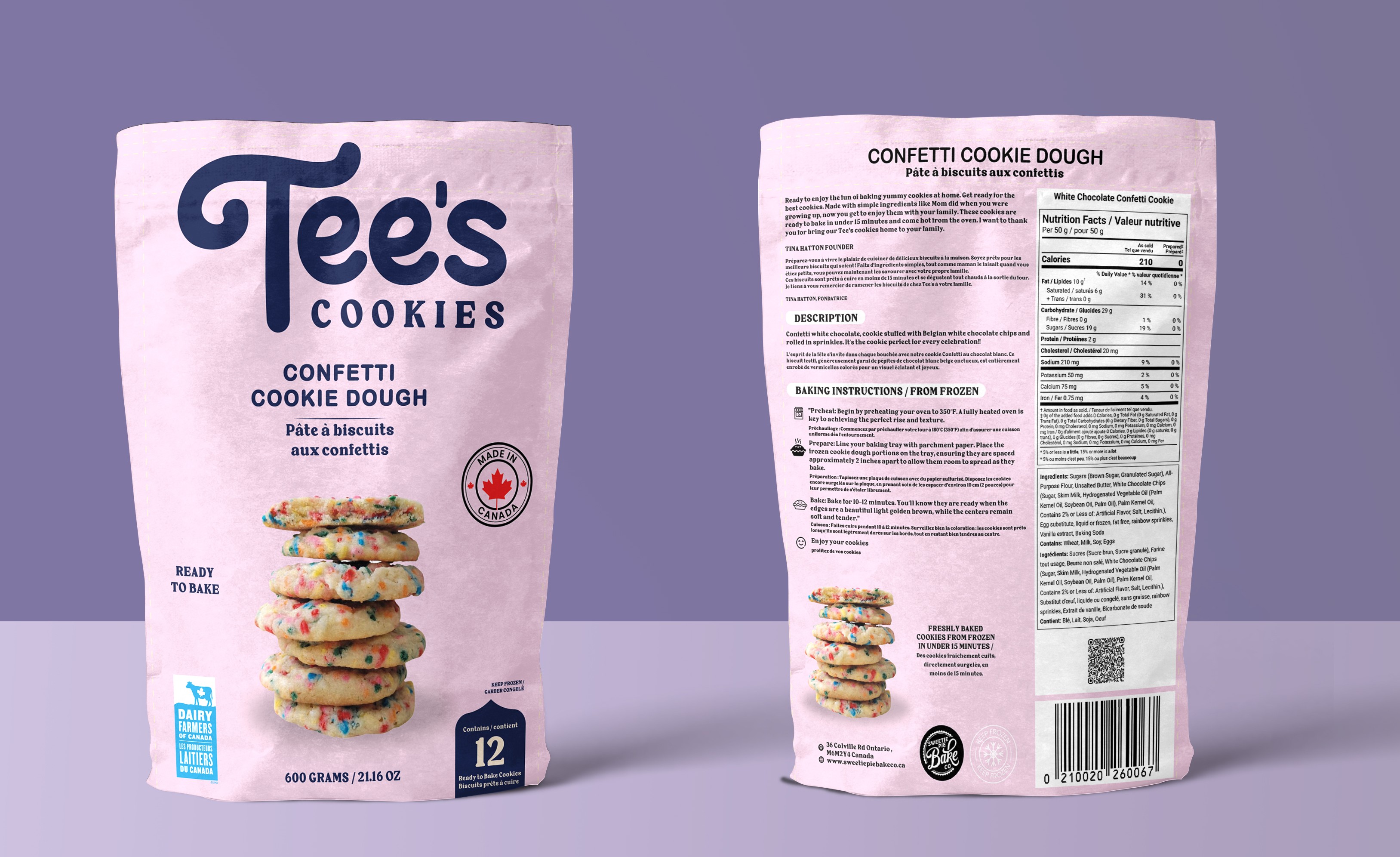CONFETTI COOKIES DOUGH FROZEN READY TO BAKE POUCH